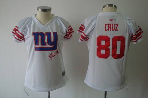 Giants #80 Victor Cruz White 2011 Women's Field Flirt Stitched NFL Jersey